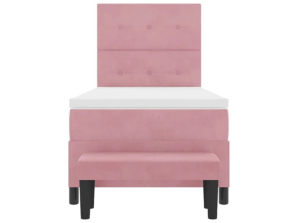 Boxspringbett mit Kopfteil Rosa 200 x 90 cm Samt