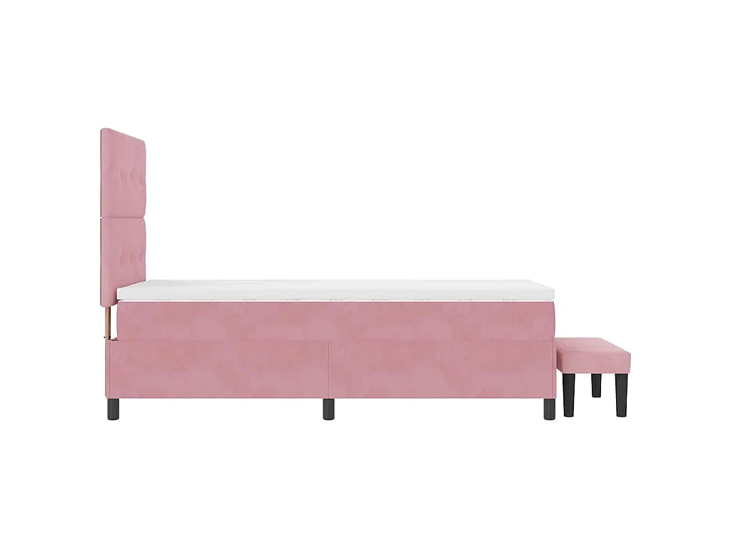 Boxspringbett mit Kopfteil Rosa 200 x 90 cm Samt