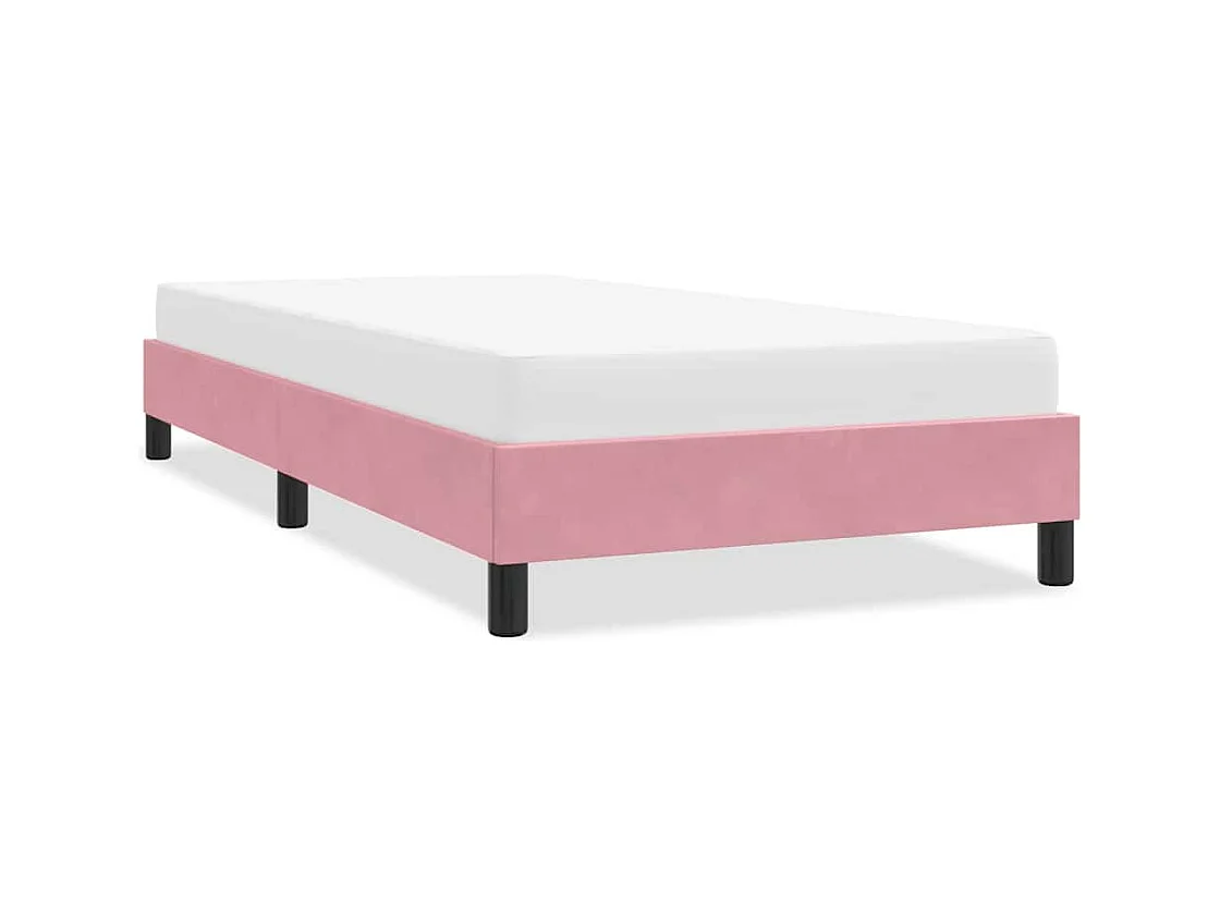 Cadre de lit sans matelas rose 90x210 cm velours