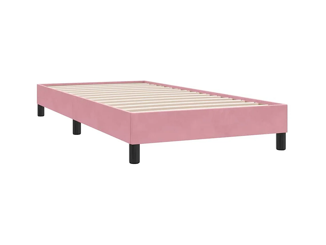 Cadre de lit sans matelas rose 90x210 cm velours