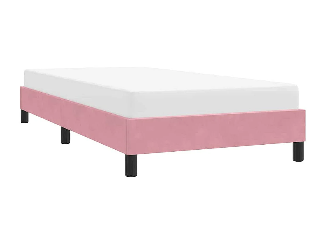 Estrutura de cama com colchão 90x210 cm veludo rosa