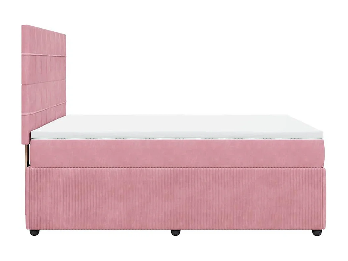 Cama com molas/colchão 140x200 cm veludo rosa