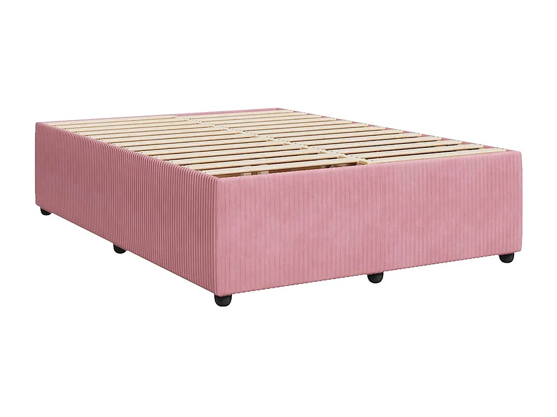 Cama com molas/colchão 140x200 cm veludo rosa
