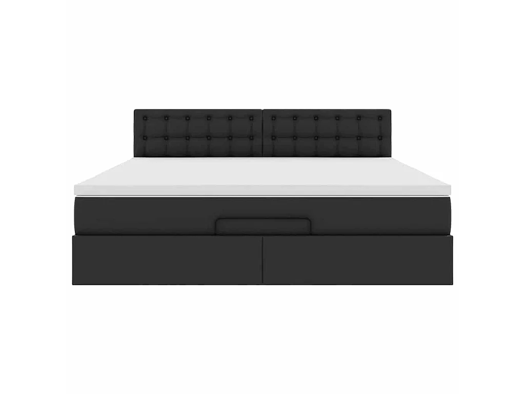 Ottoman bed met matras 160x200cm kunstleer zwart