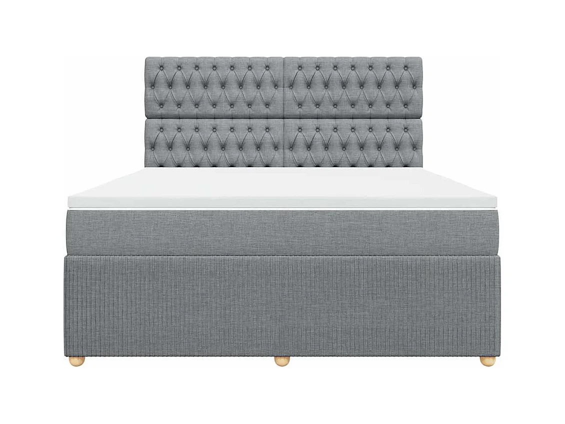 Boxspring met matras stof lichtgrijs 180x200 cm