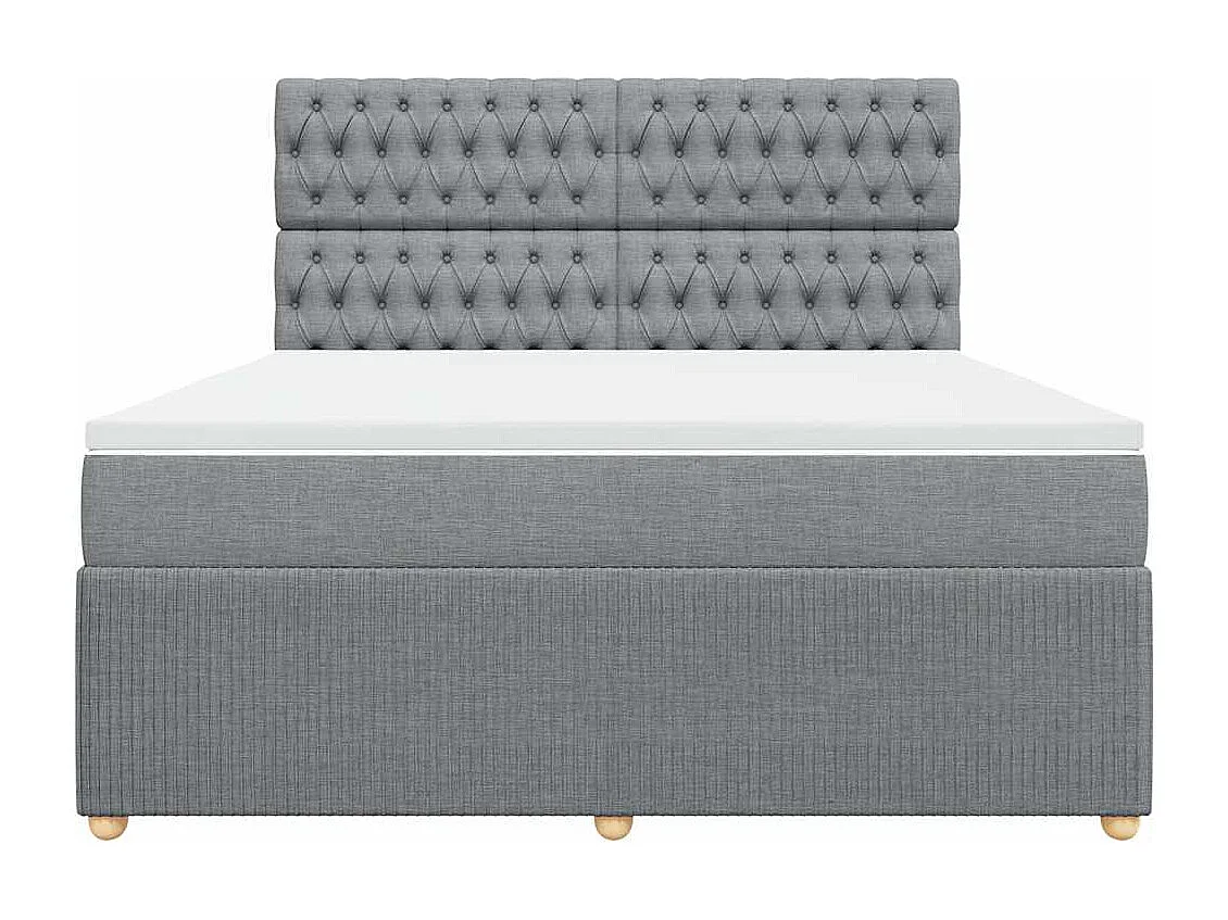 Cama com molas/colchão 180x200 cm tecido cinzento-claro