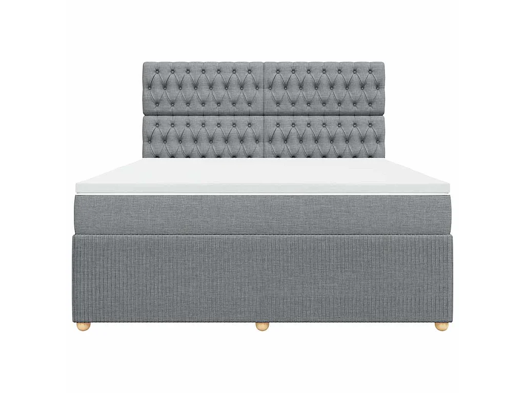 Cama com molas/colchão 180x200 cm tecido cinzento-claro
