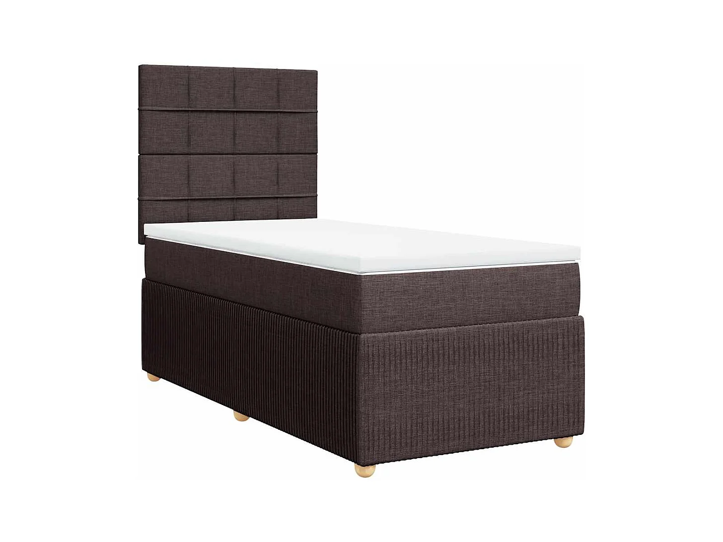 Boxspringbett mit Matratze Dunkelbraun 90x190 cm Stoff