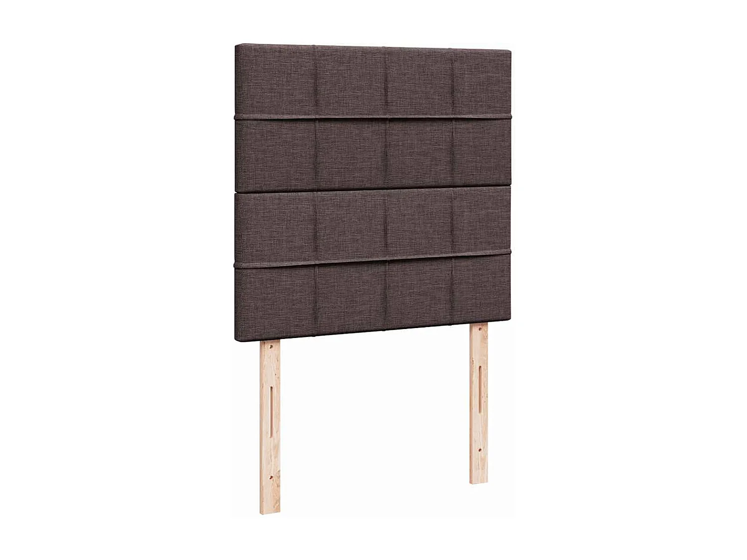 Cama box spring con colchón tela marrón oscuro 90x190 cm