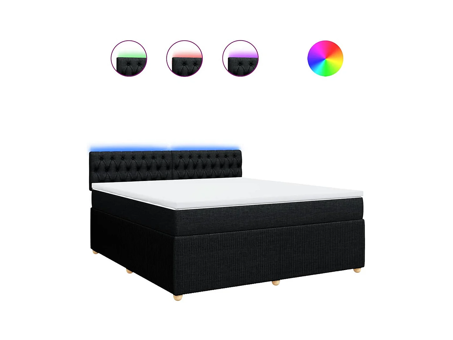 Boxspring met matras stof zwart 180x200 cm