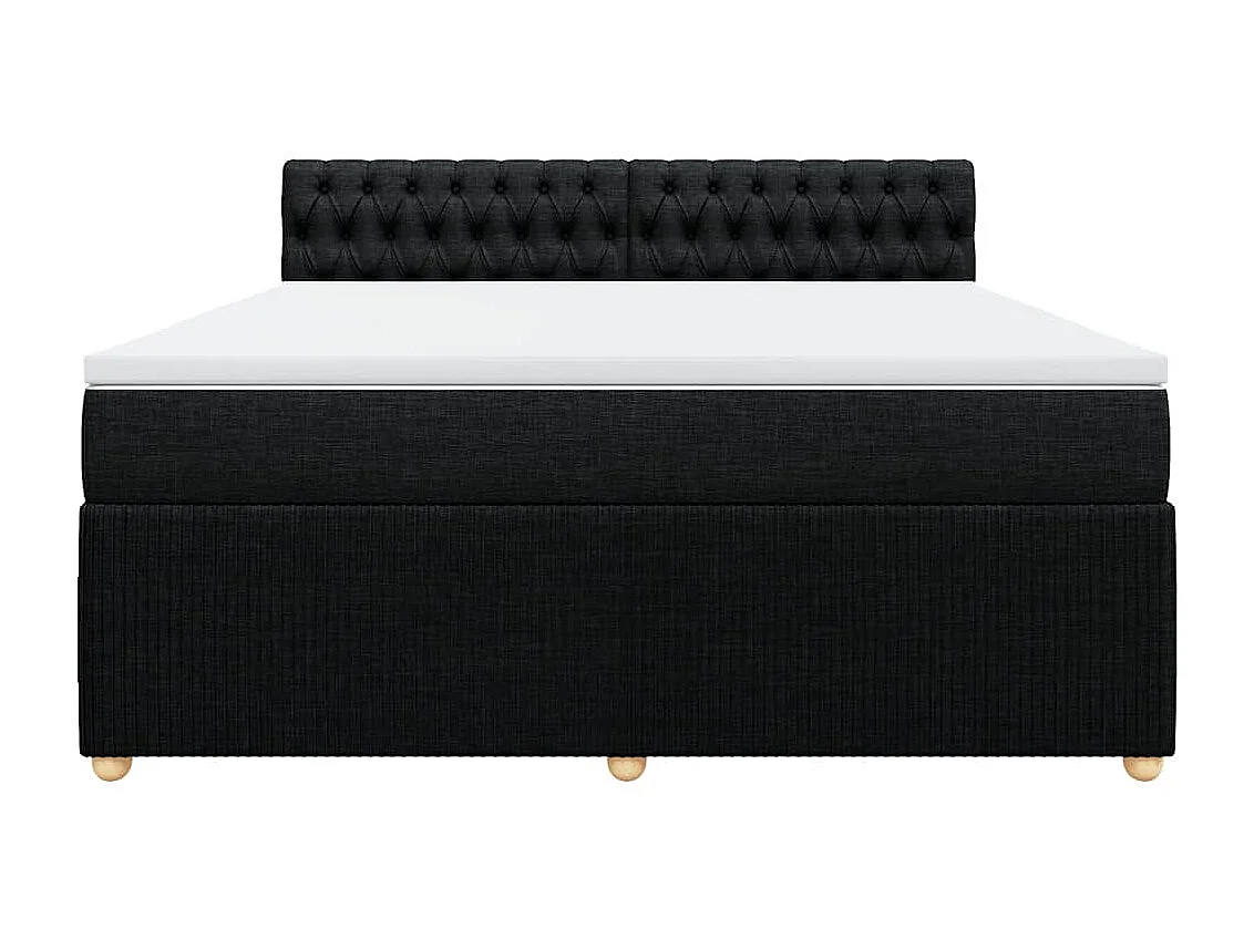 Boxspringbett mit Matratze Schwarz 180x200 cm Stoff