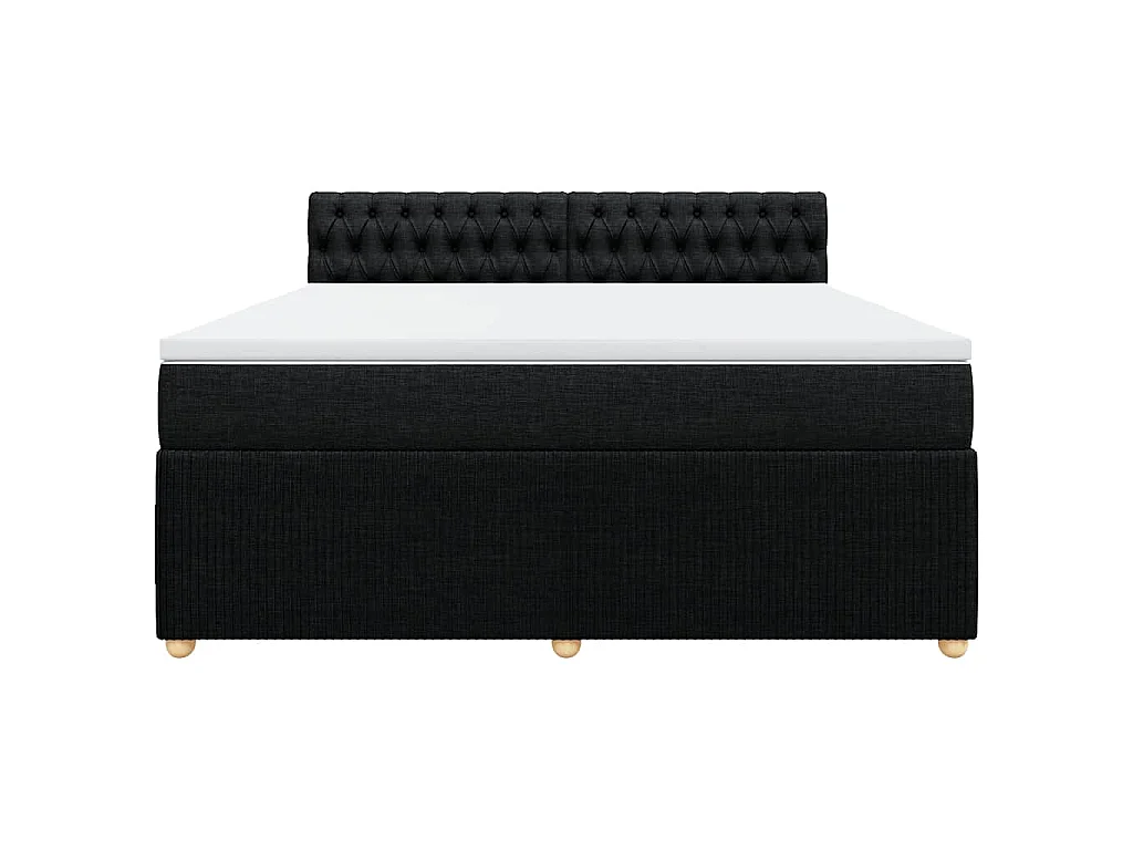 Boxspringbett mit Matratze Schwarz 180x200 cm Stoff