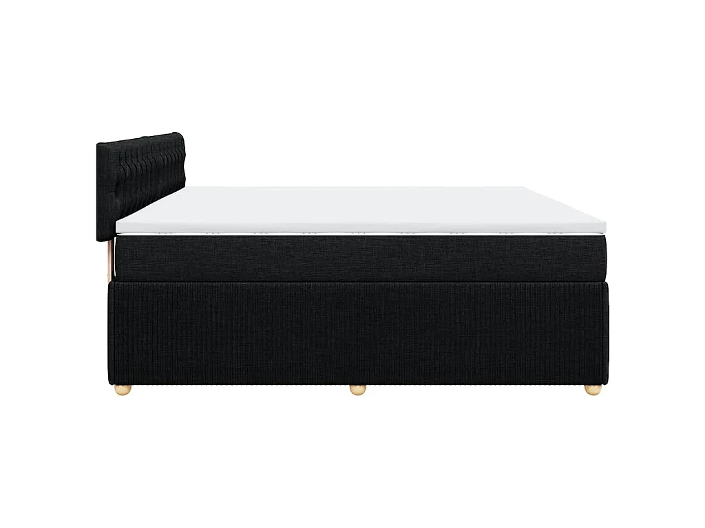 Boxspringbett mit Matratze Schwarz 180x200 cm Stoff