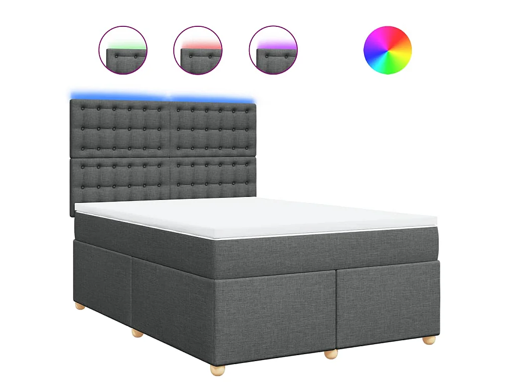 Boxspringbett mit Matratze Dunkelgrau 160x200 cm Stoff