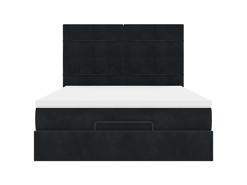 Ottoman bed met matrassen en LED's 140x190cm fluweel zwart