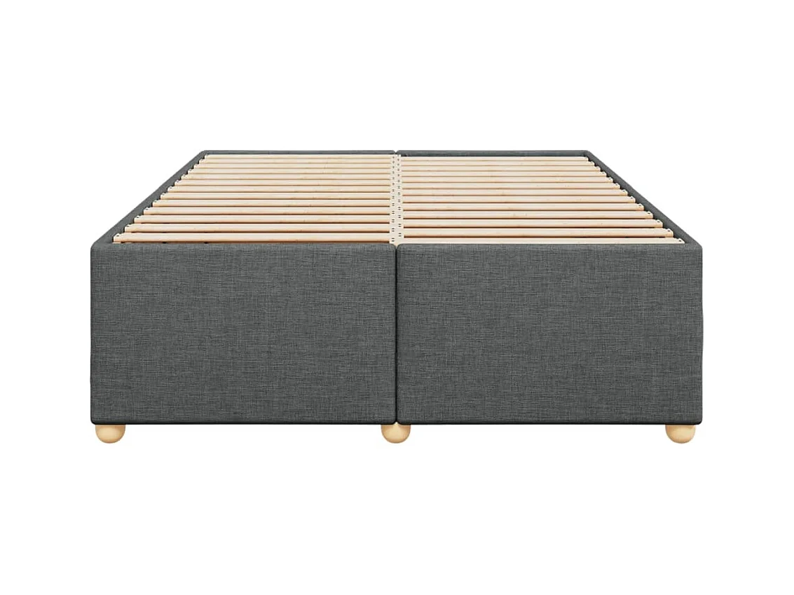 Estrutura de cama sem colchão 140x200 cm tecido cinzento-escuro