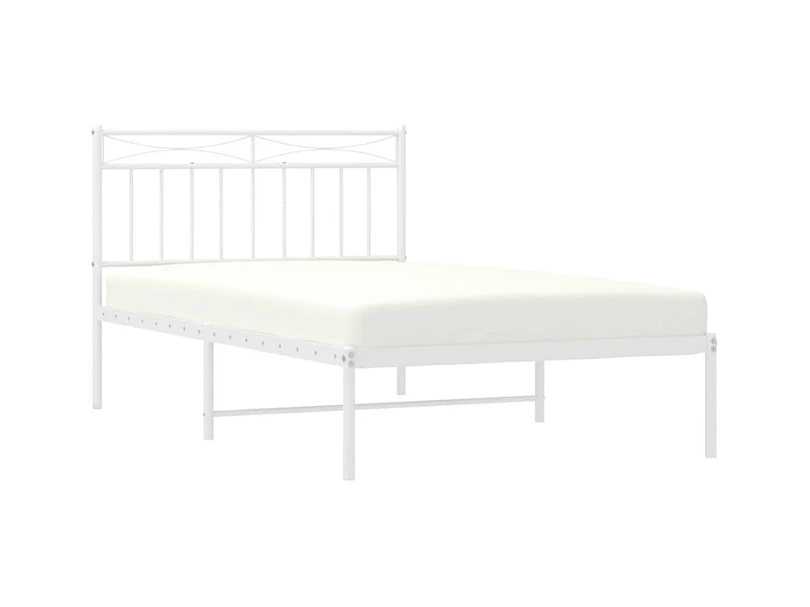 Estrutura de cama com cabeceira 100x200 cm metal branco