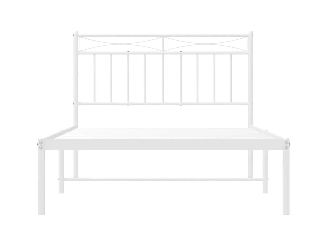 Estrutura de cama com cabeceira 100x200 cm metal branco