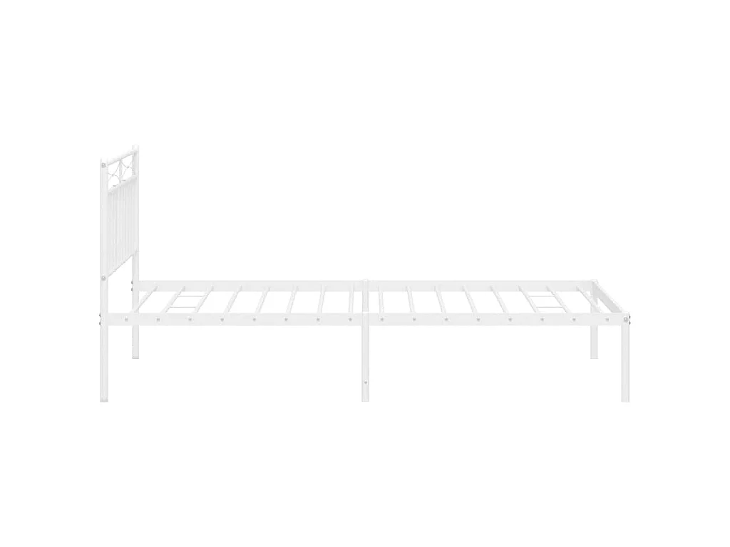 Cadre de lit métal sans matelas et tête de lit blanc 100x200 cm