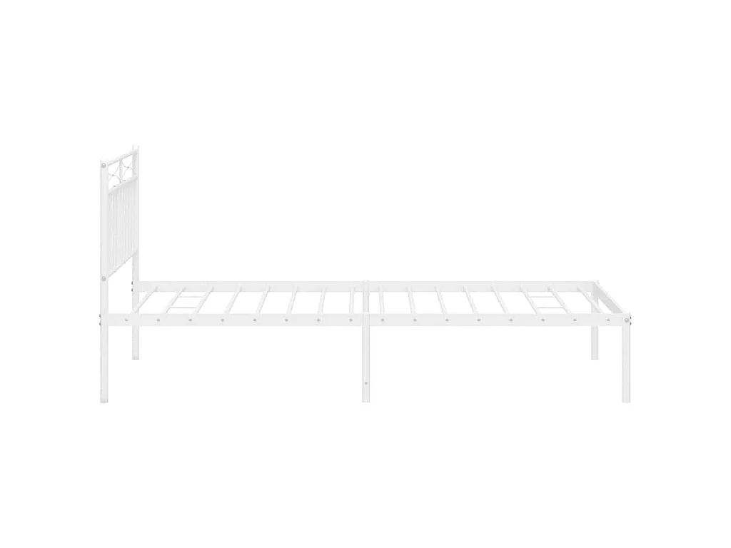Cadre de lit métal sans matelas et tête de lit blanc 100x200 cm
