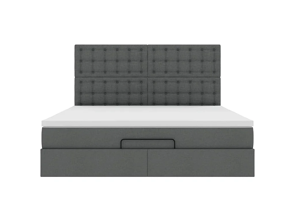 Ottoman bed met matras en LED's 160x200cm stof donkergrijs