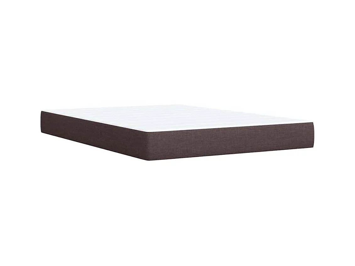 Cama box spring con colchón tela marrón oscuro 140x190 cm
