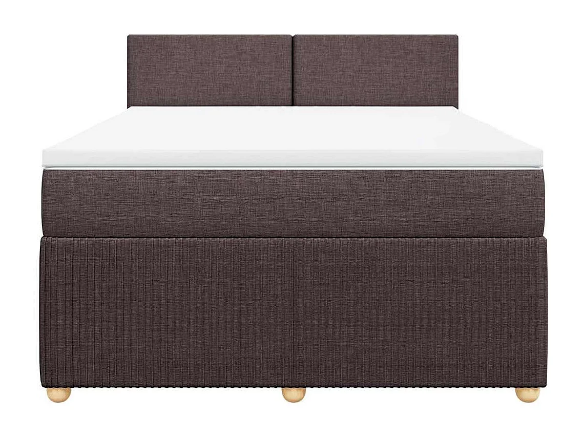 Cama com molas/colchão 140x190 cm tecido castanho-escuro