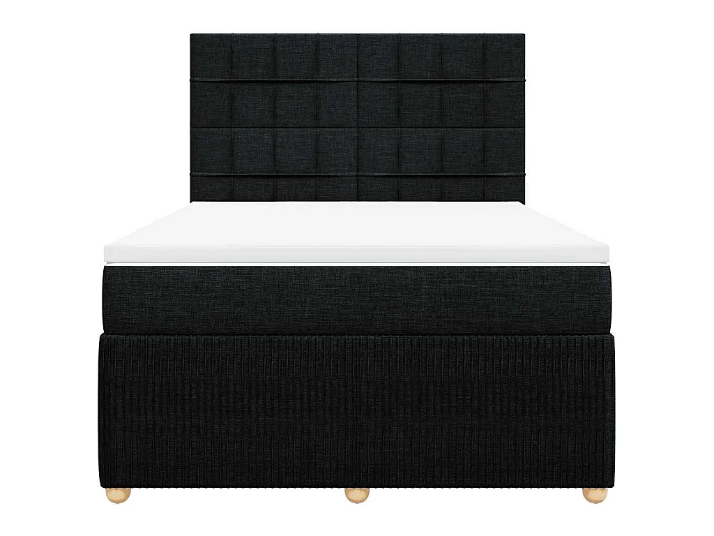 Giroletto a Molle con Materasso Nero 160x200 cm in Tessuto