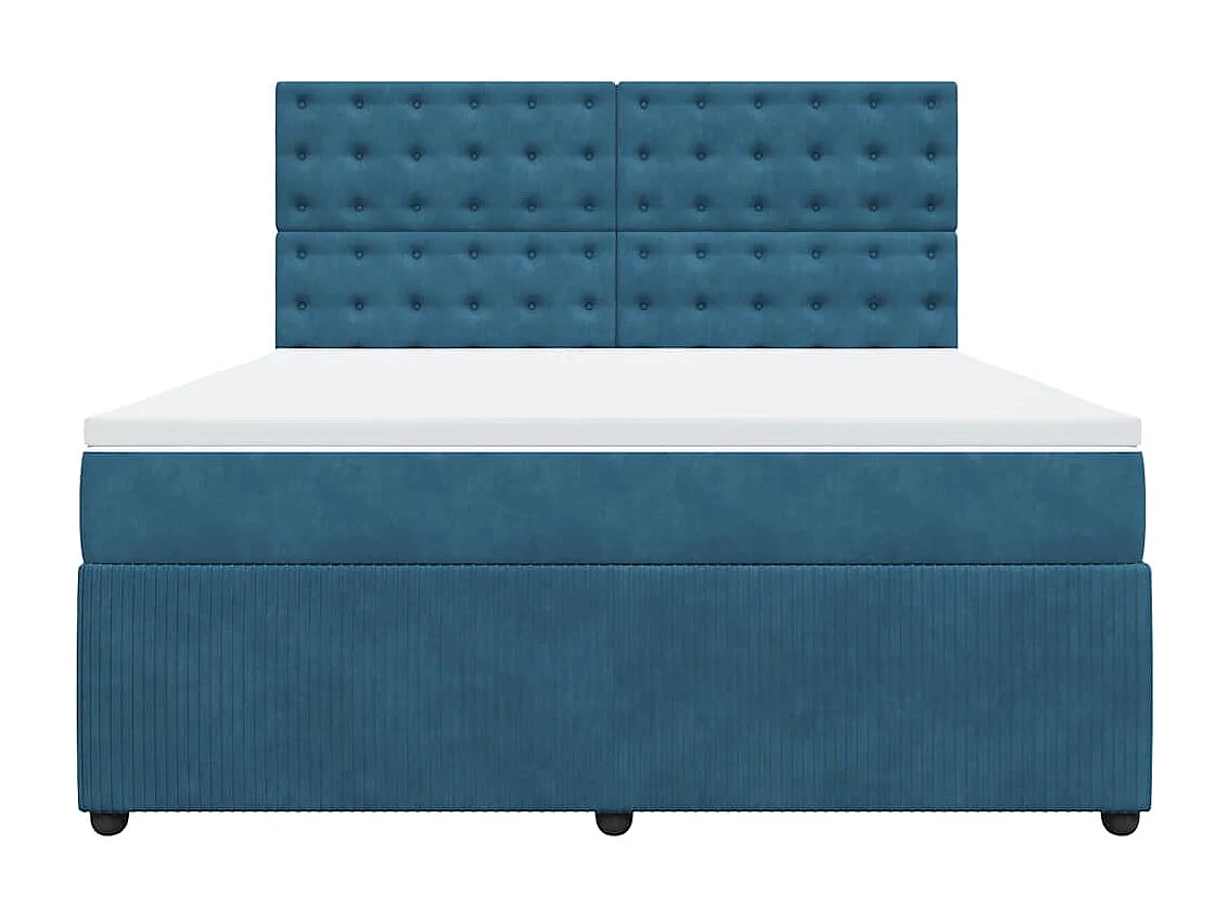 Boxspringbett mit Matratze Blau 180x200 cm Samt