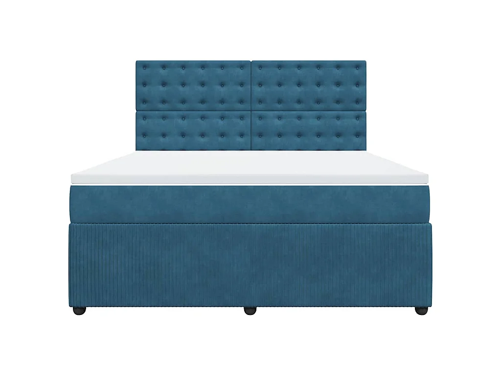 Boxspringbett mit Matratze Blau 180x200 cm Samt