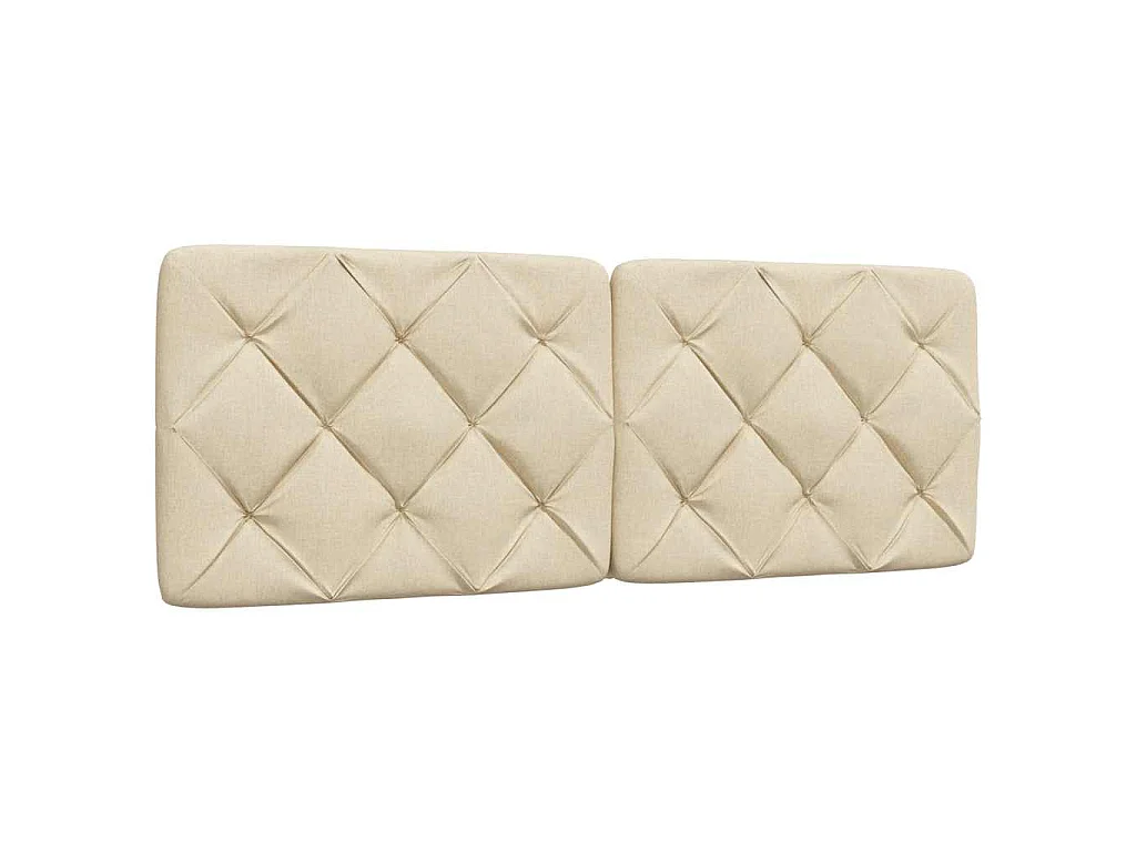 Bedframe met LED zonder matras 140x200 cm stof crème