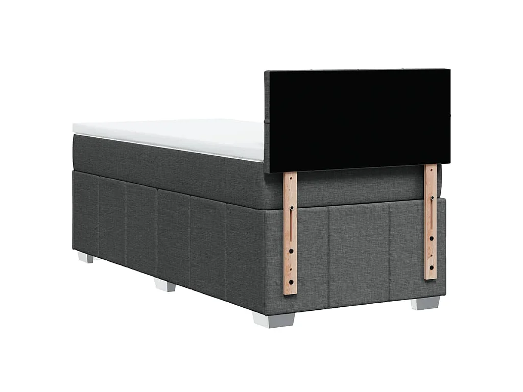 Boxspring met matras stof donkergrijs 90x190 cm
