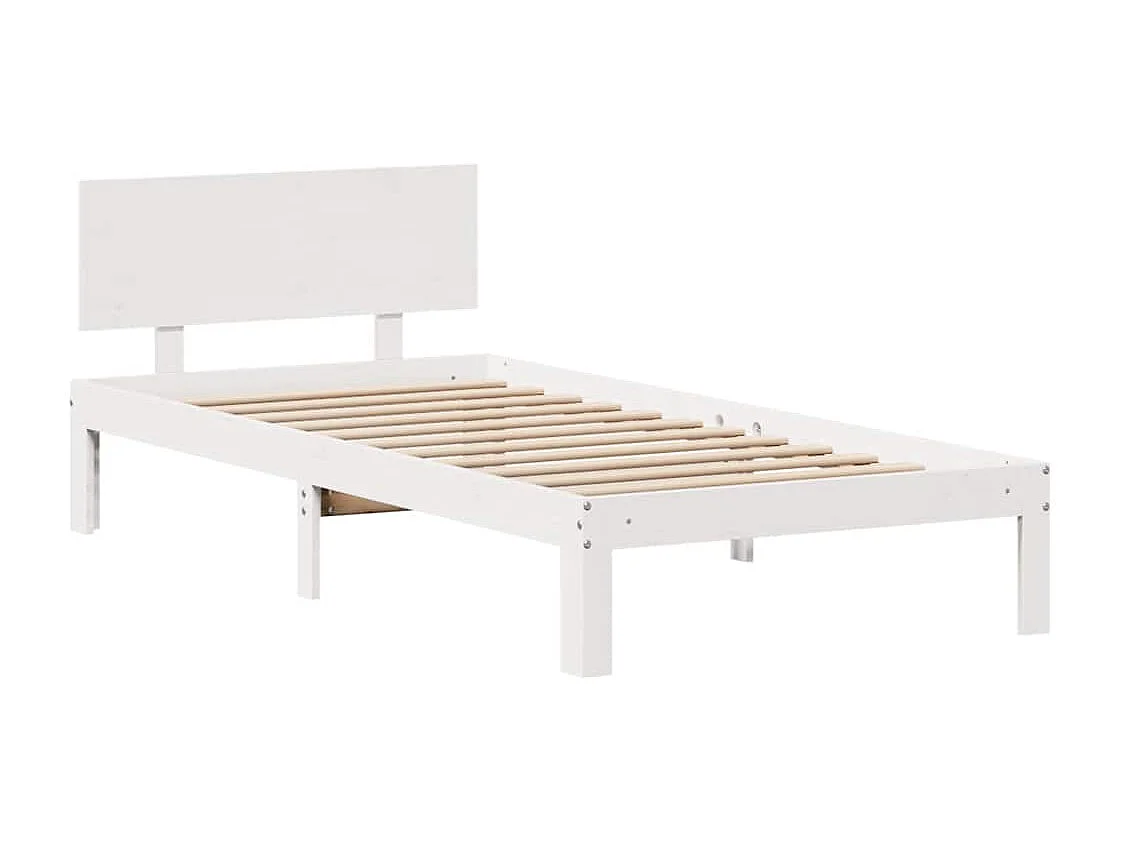 Bedframe met lades massief grenenhout wit 90x200 cm