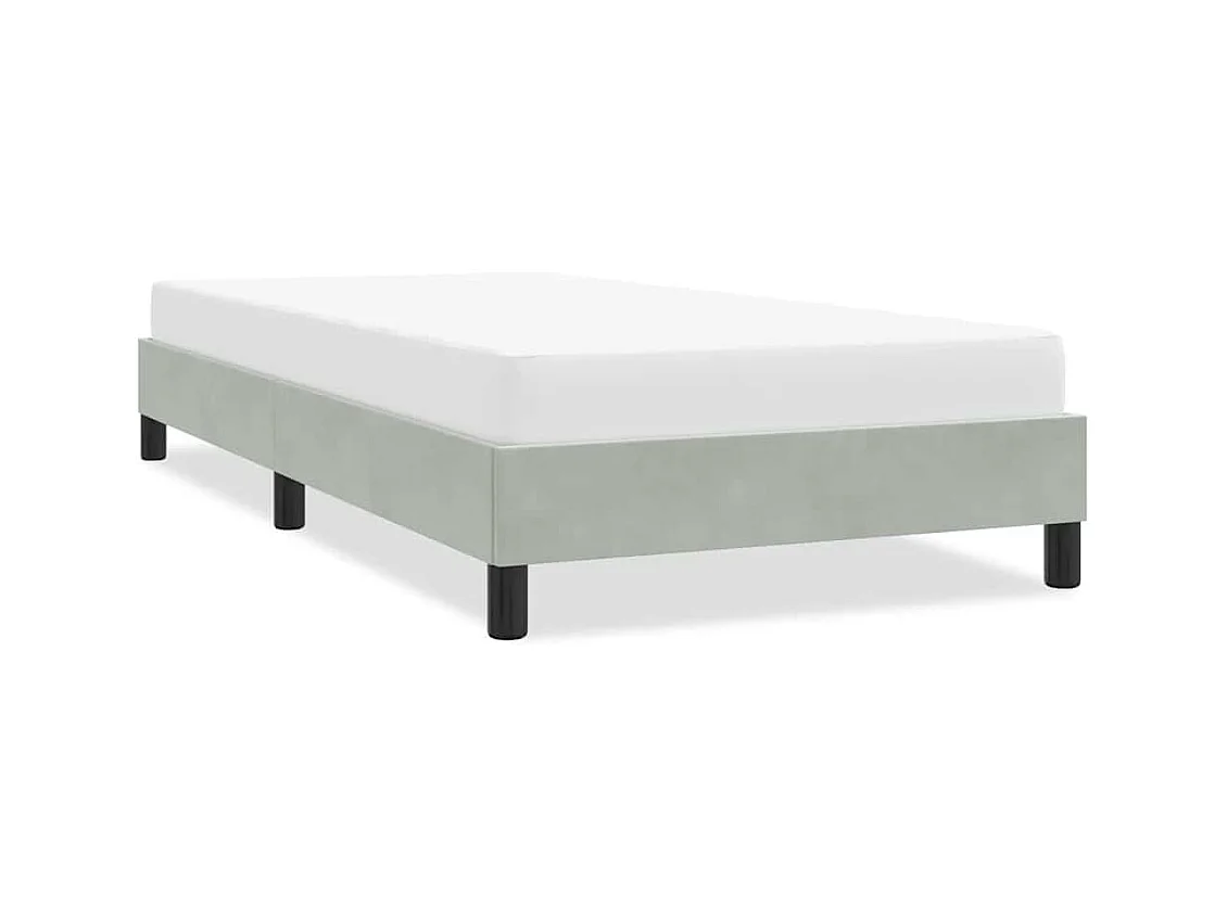 Giroletto senza Materasso Grigio Chiaro 90x210 cm Velluto