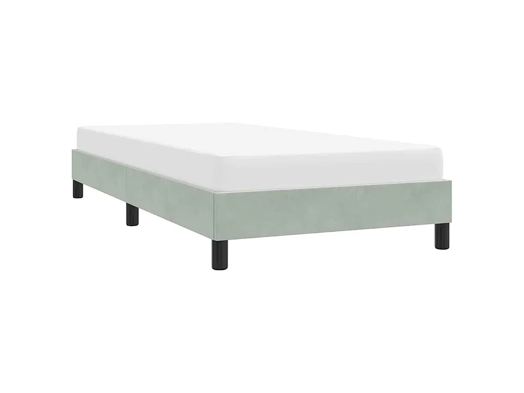 Cadre de lit sans matelas gris clair 90x210 cm velours