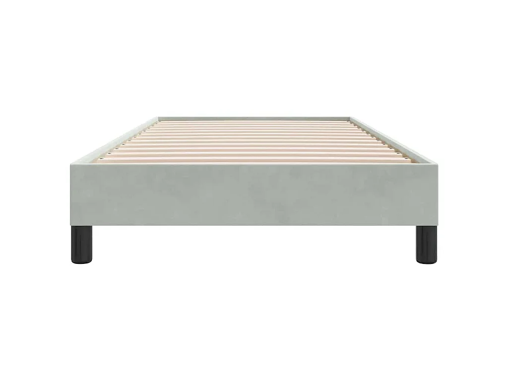 Cadre de lit sans matelas gris clair 90x210 cm velours