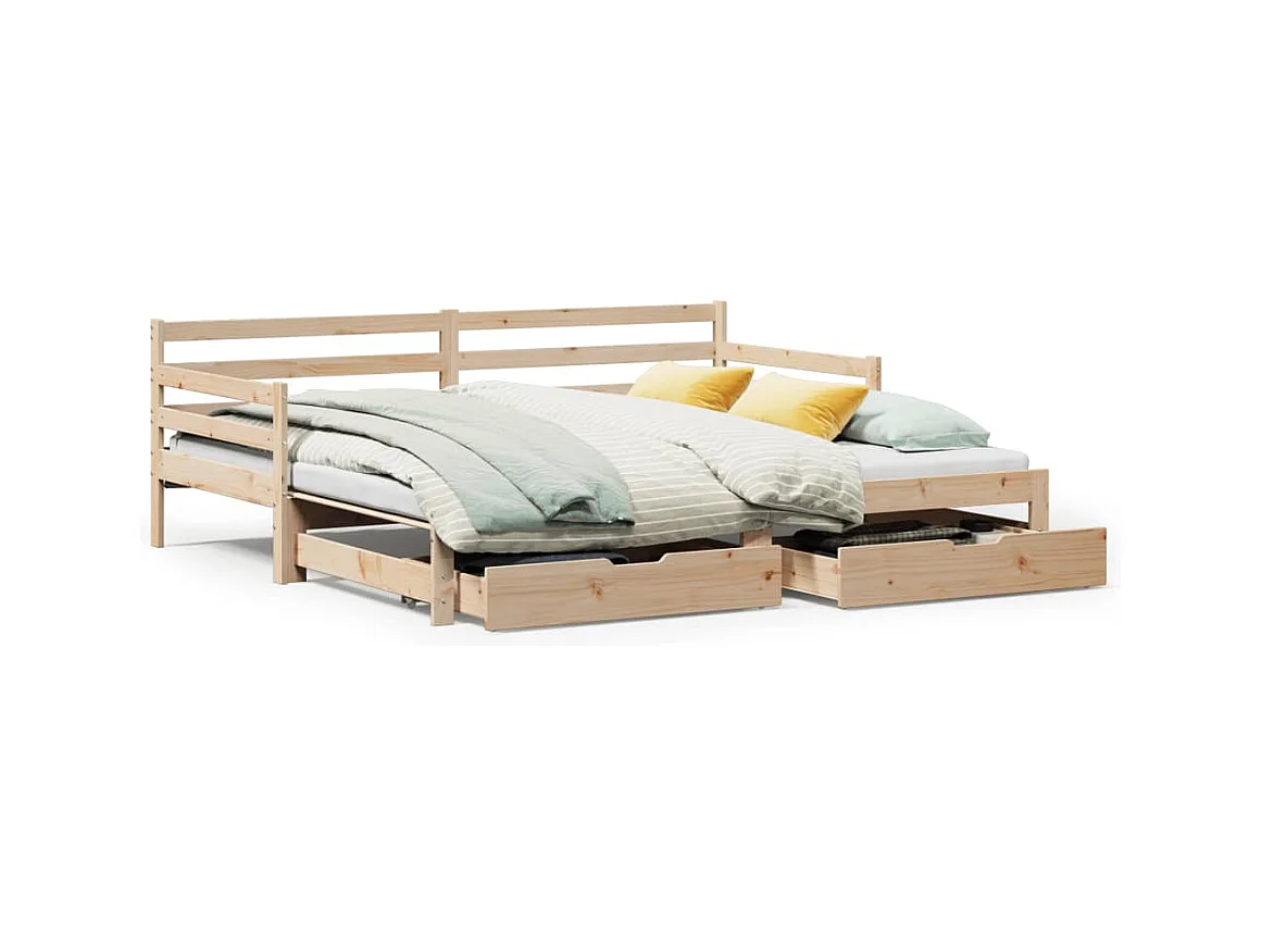 Divano Letto Estraibile con Cassetti senza Materasso 90x200 cm