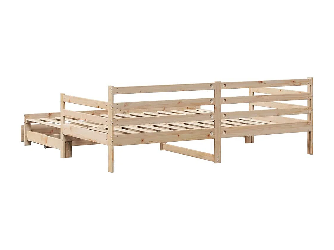 Tagesbett Ausziehbar mit Schubladen ohne Matratze 90x200 cm