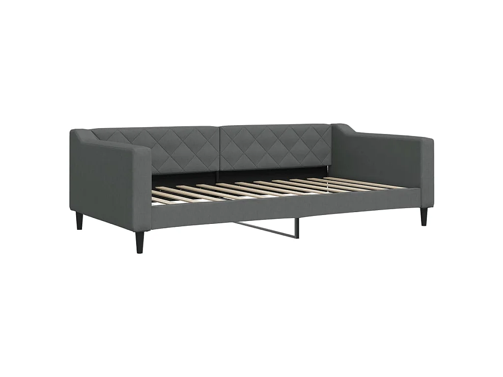 Tagesbett Ausziehbar mit Schubladen Dunkelgrau 100x200 cm Stoff