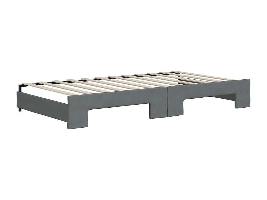 Tagesbett Ausziehbar mit Schubladen Dunkelgrau 100x200 cm Stoff