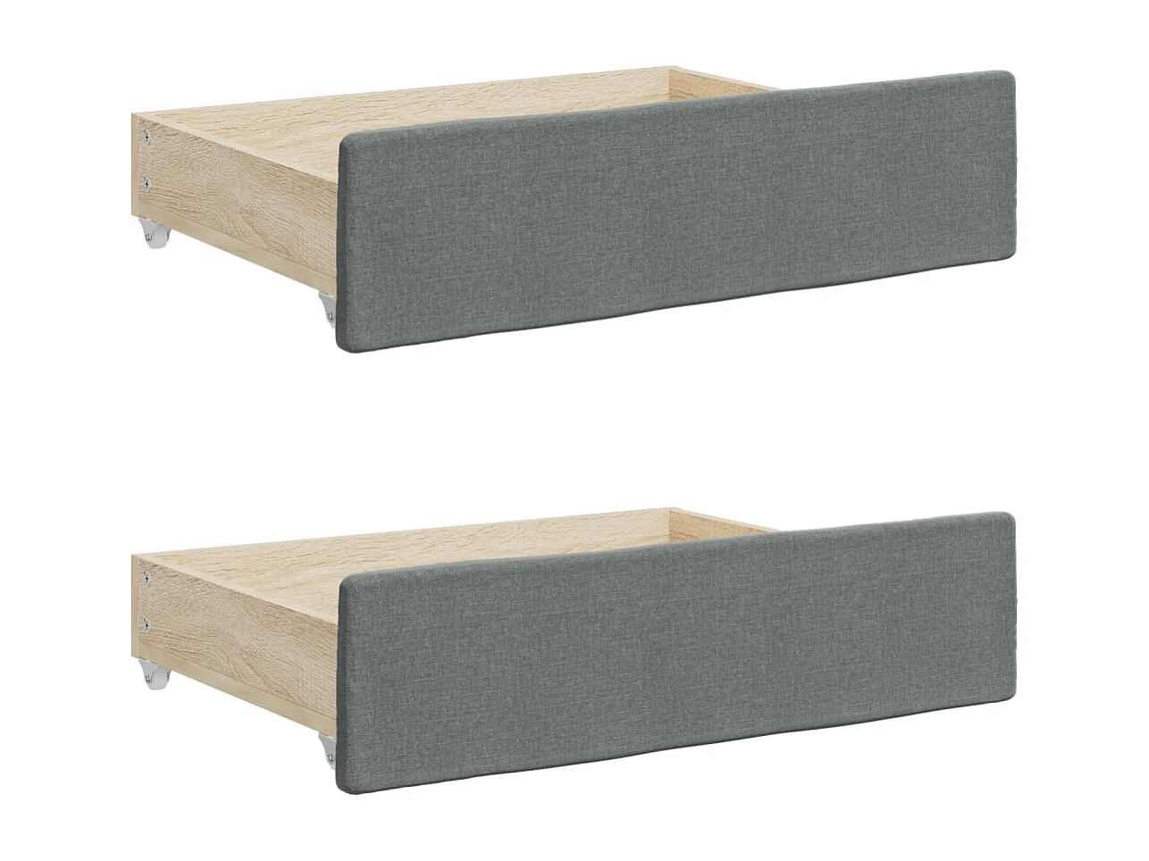 Tagesbett Ausziehbar mit Schubladen Dunkelgrau 100x200 cm Stoff