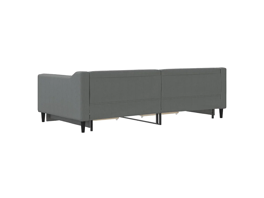 Tagesbett Ausziehbar mit Schubladen Dunkelgrau 100x200 cm Stoff