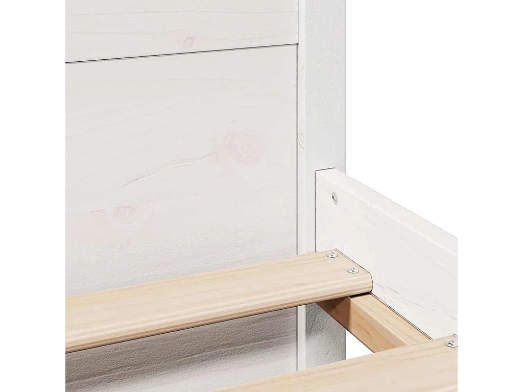 Bedframe zonder matras massief grenenhout wit 140x190 cm