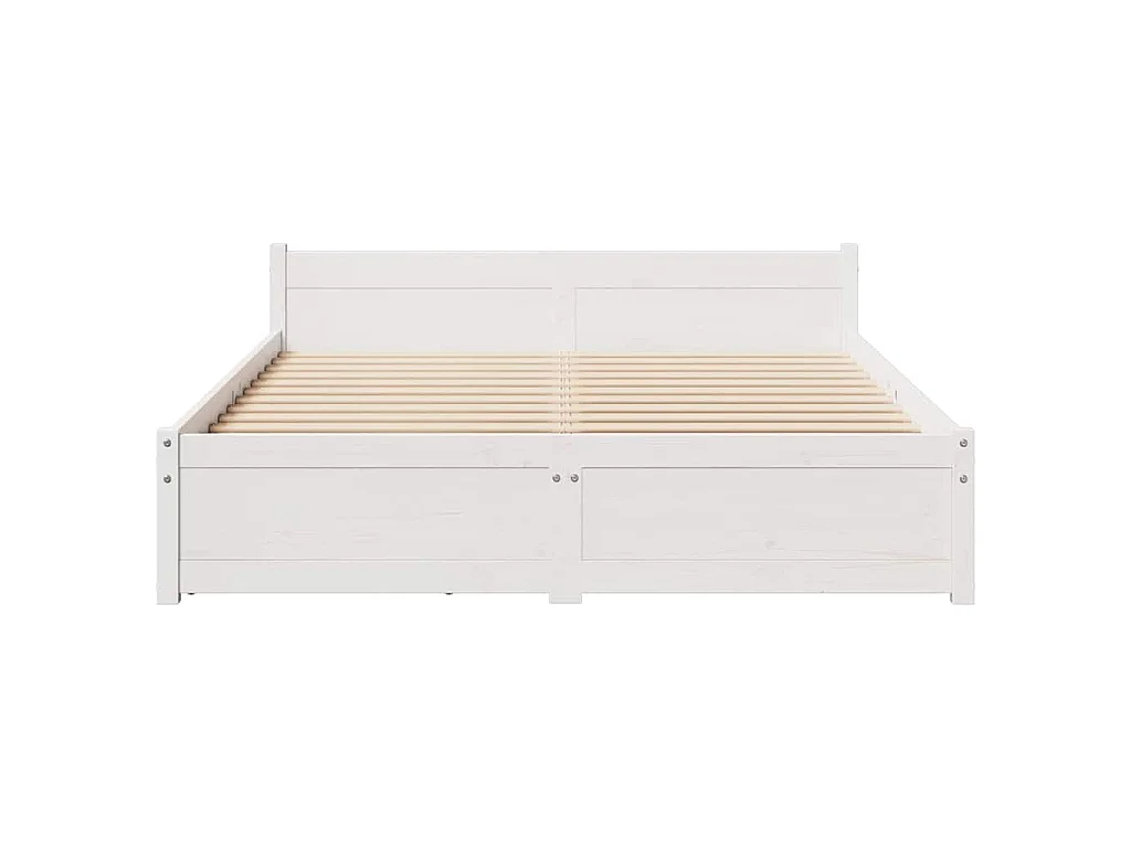 Cadre de lit sans matelas blanc 140x190 cm bois de pin massif