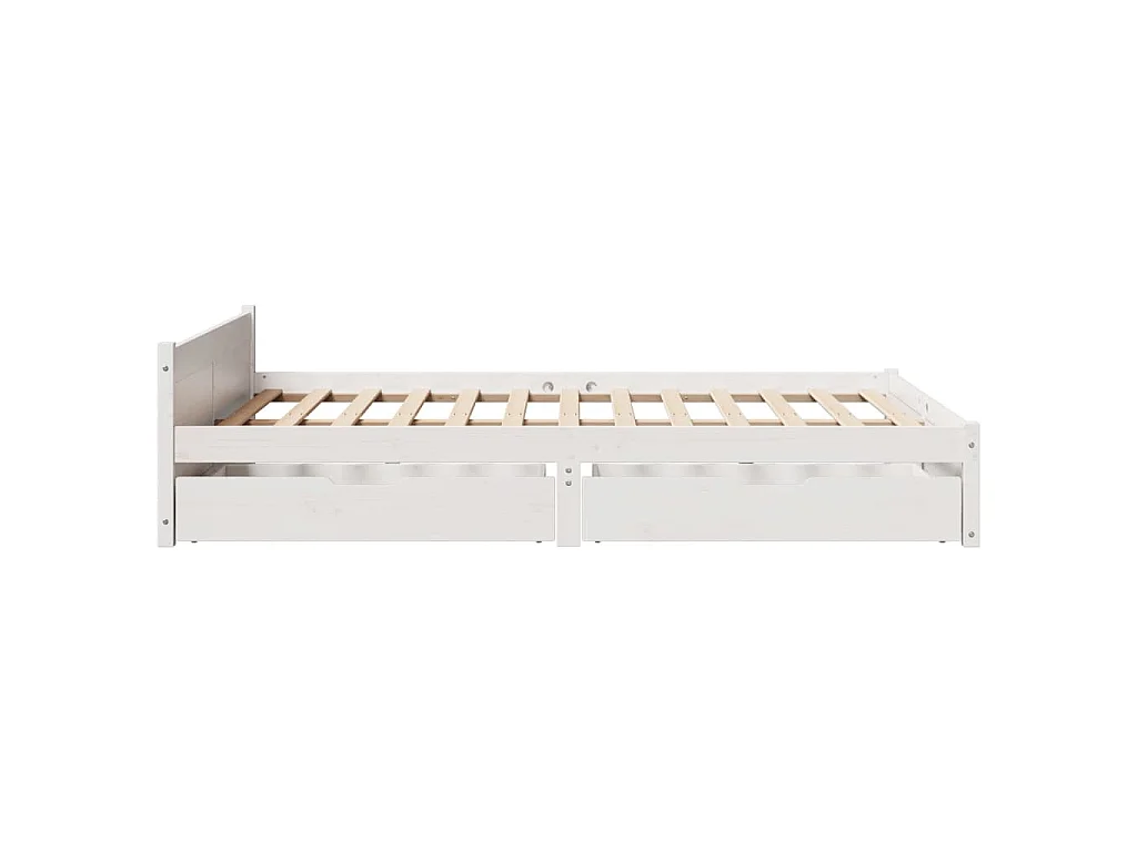 Cadre de lit sans matelas blanc 140x190 cm bois de pin massif