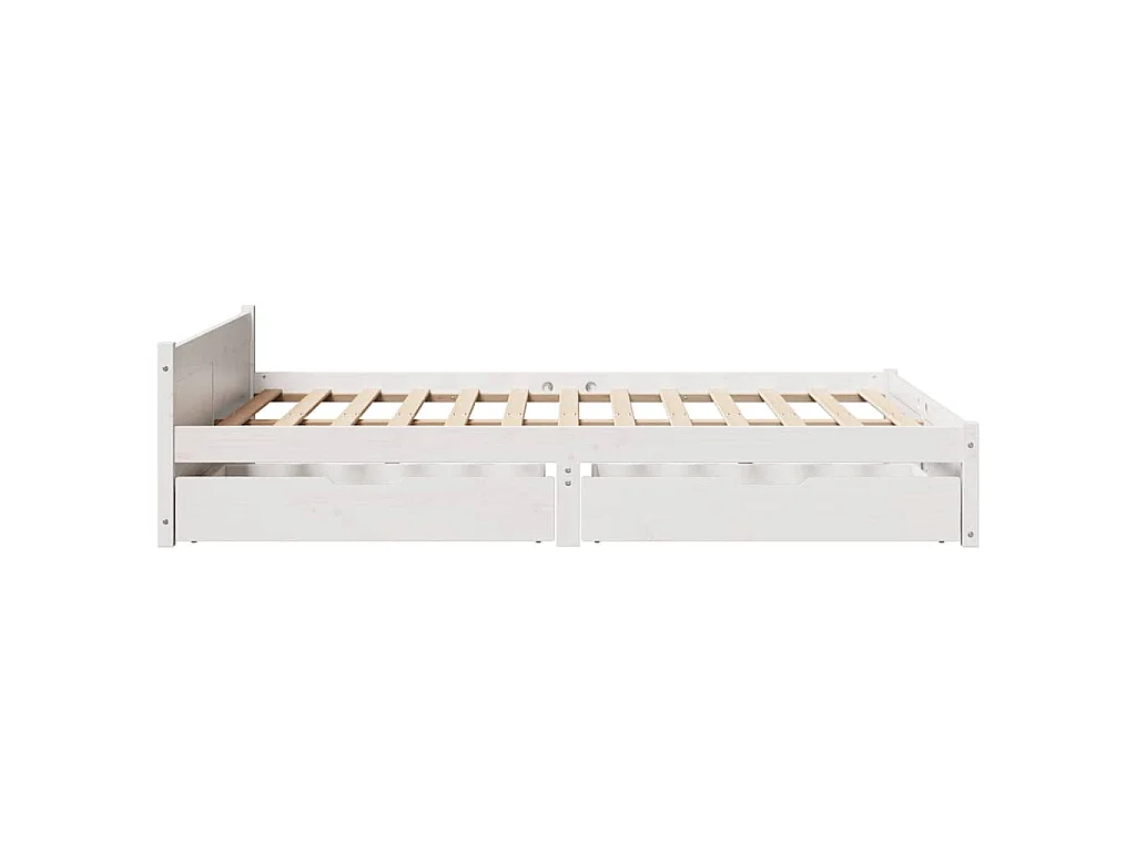 Massivholzbett ohne Matratze Weiß 140x190 cm Kiefernholz