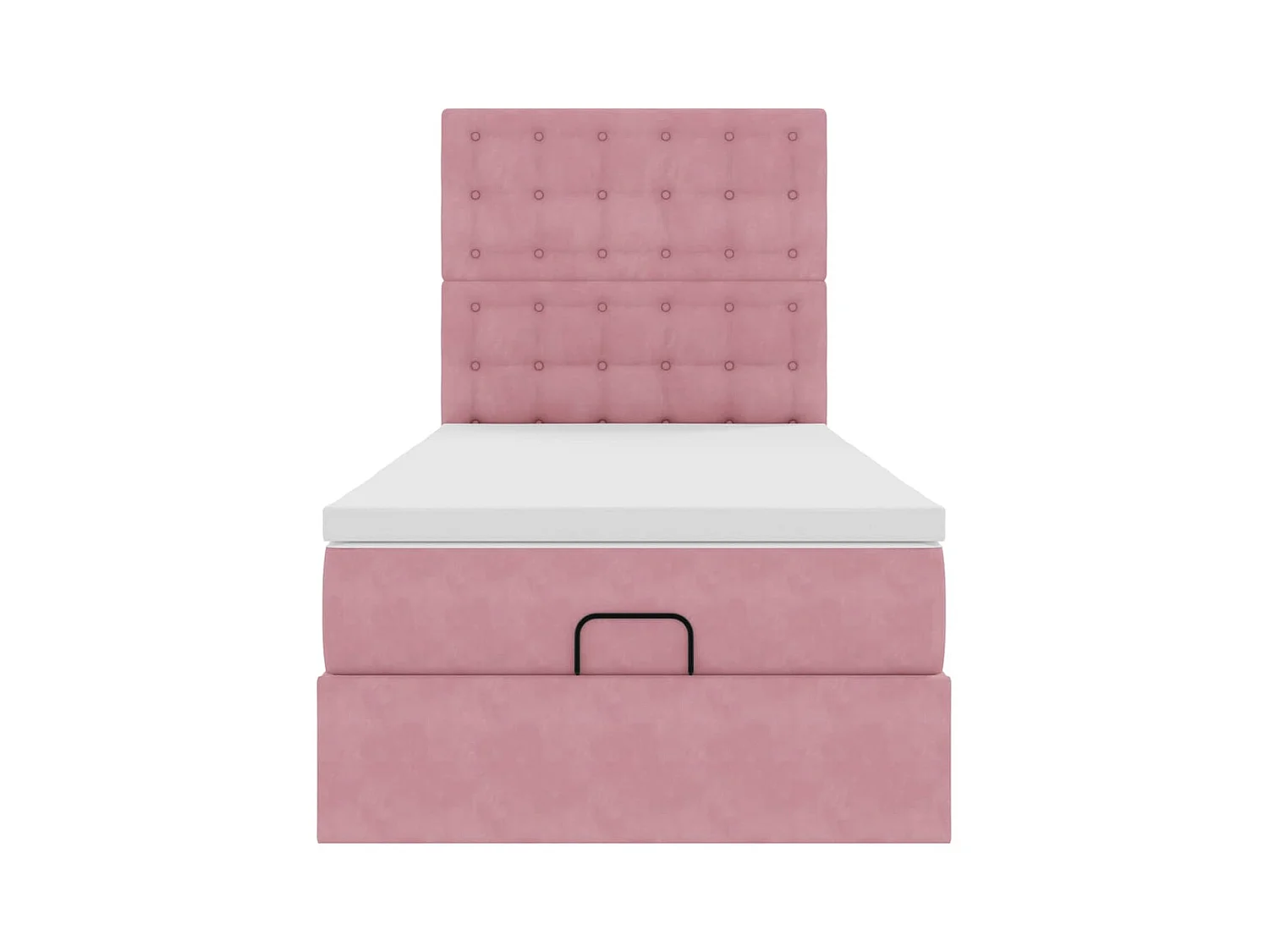 Ottoman-Bett mit Matratzen Rosa 100x200 cm Samt