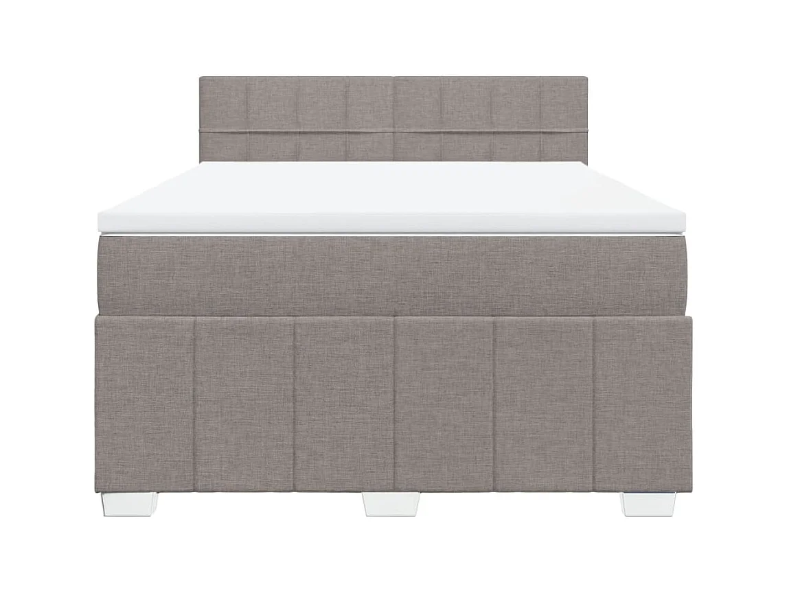 Sommier à lattes de lit avec matelas Taupe 160x200 cm Tissu