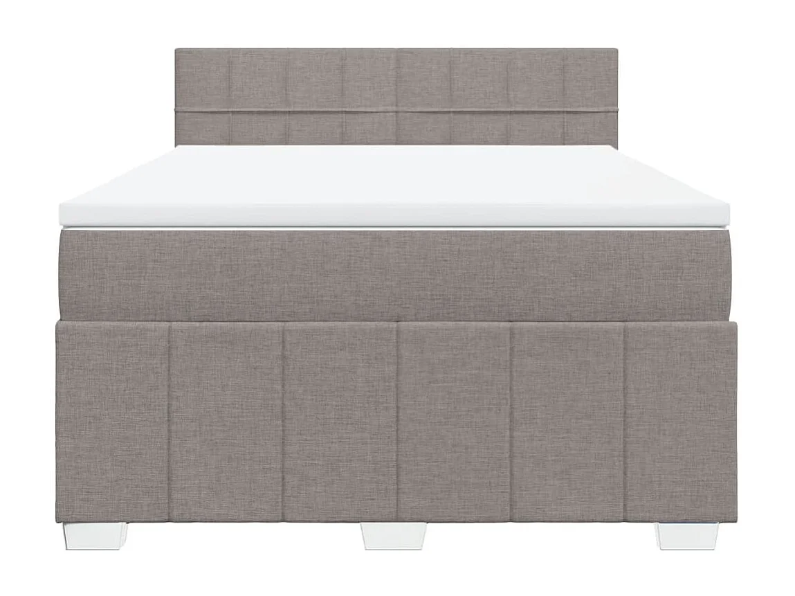 Giroletto a Molle con Materasso Tortora 160x200 cm in Tessuto