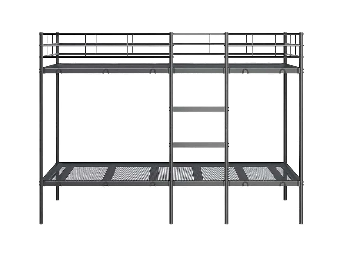Etagenbett ohne Matratze Schwarz 90x200 cm Stahl